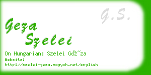 geza szelei business card